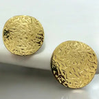 Embossed Round Stud Earrings