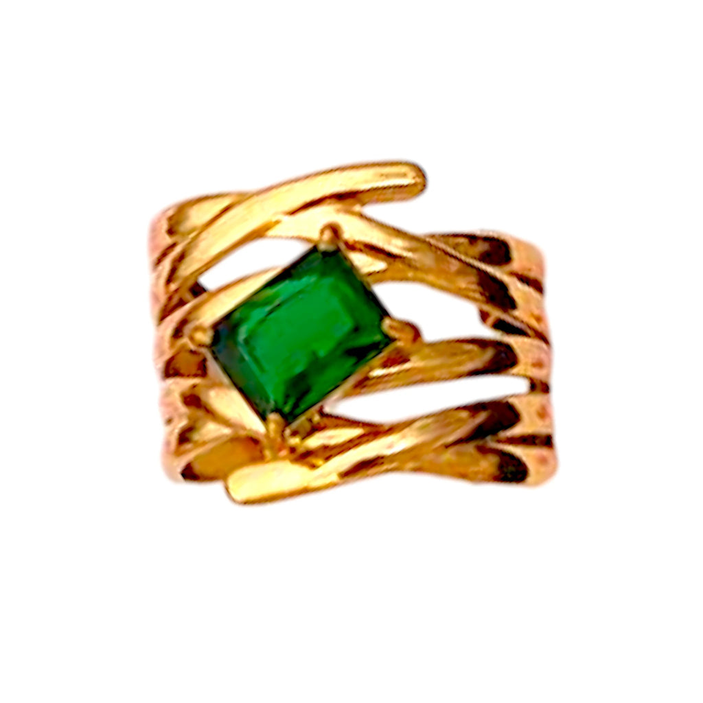Emerald Blaze Gold Ring