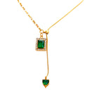 Emerald Stone Crystal Necklace