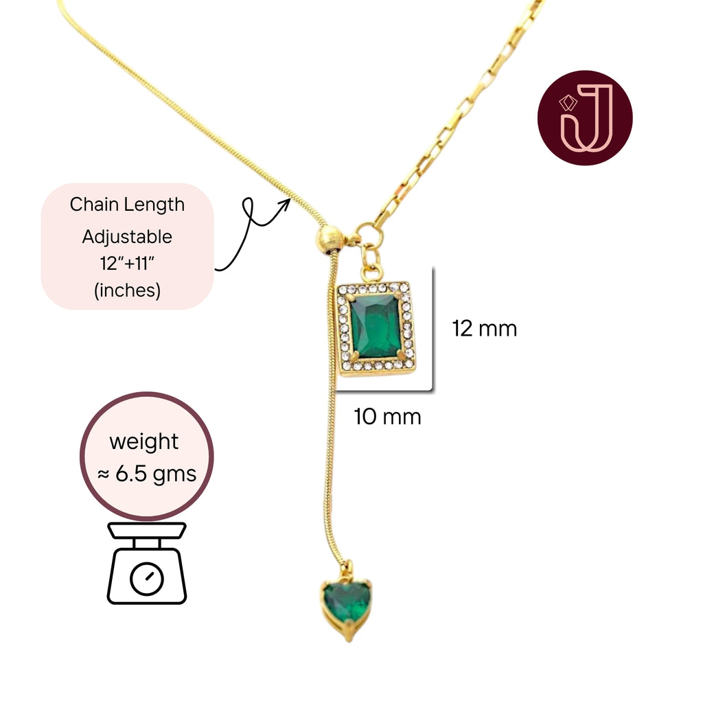 Emerald Stone Crystal Necklace