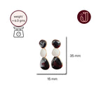 Enamel Dangle Earrings BW