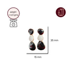Enamel Dangle Earrings BW