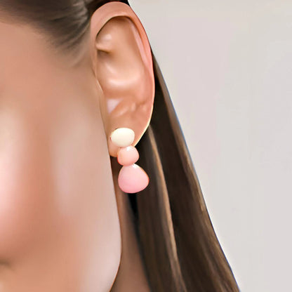 Enamel Dangle Earrings WP worn by a model.