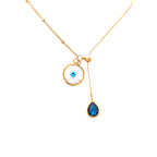 Evil Eye Sapphire Drop Necklace