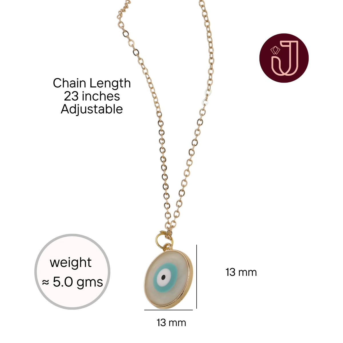 Evil Eye Sapphire Drop Necklace