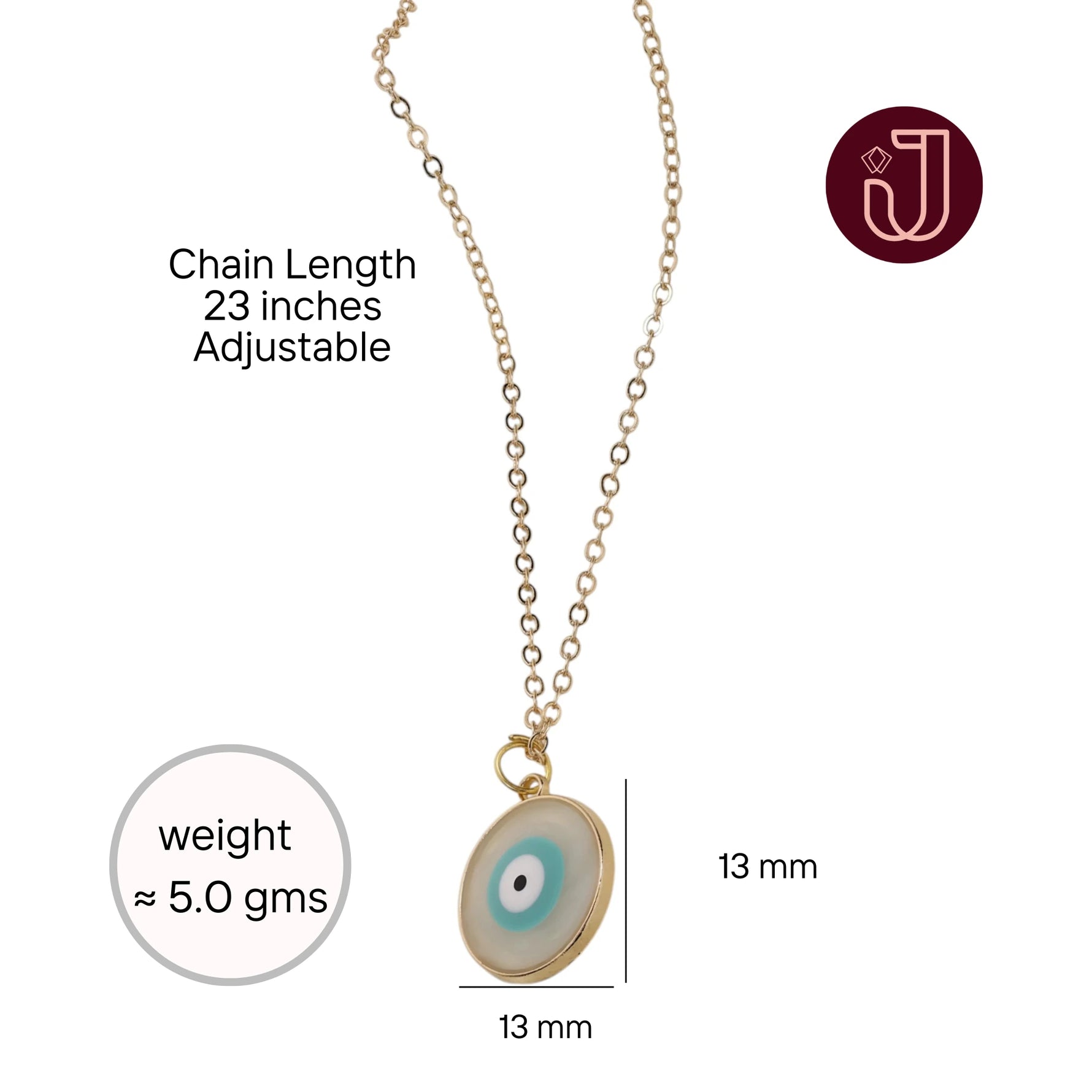 Evil Eye Sapphire Drop Necklace