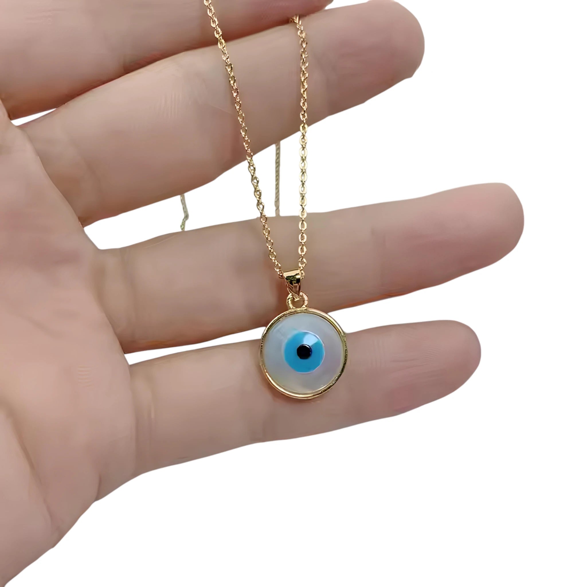 Evil Eye Sapphire Drop Necklace