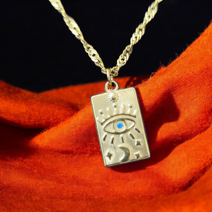 Eye of Protection Gold Necklace