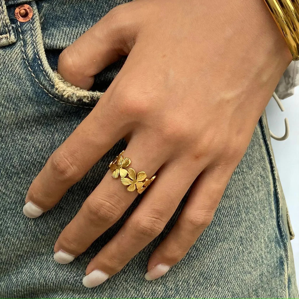 Floral Petal Gold Ring