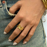 Floral Petal Gold Ring