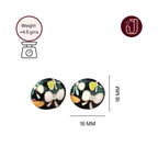 Floral Pink Butterfly Black Studs