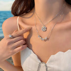 Four Heart Crystal Necklace