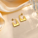 Modern Edge | 18K Gold-Plated Geometric Stud Earrings