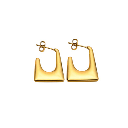 Geo Cutout Stud Earrings displayed on a White Background.