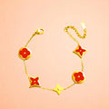Bracelet on a color gradient of peach tones background.