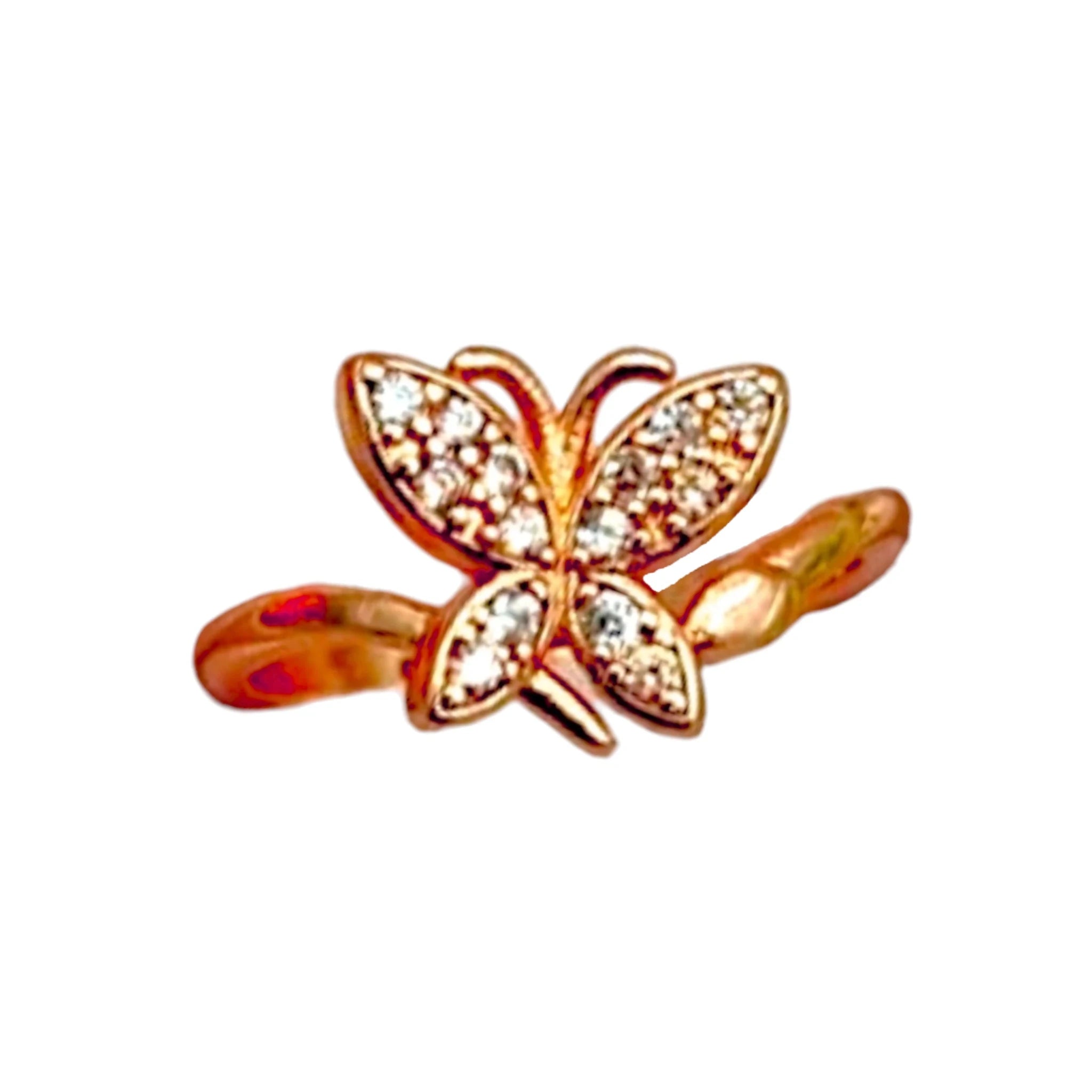 Glitter Bloom Butterfly Ring