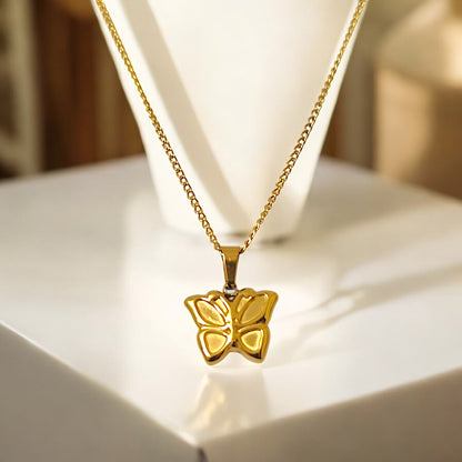 Gold Butterfly Pendant Necklace