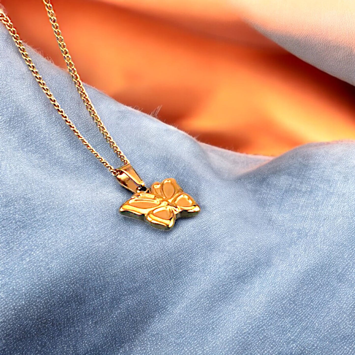 Gold Butterfly Pendant Necklace