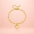 Bracelet on a color gradient of peach tones background.