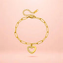 Twilight Love | Gold Crystal Heart Charm Bracelet