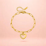 Bracelet on a color gradient of peach tones background.