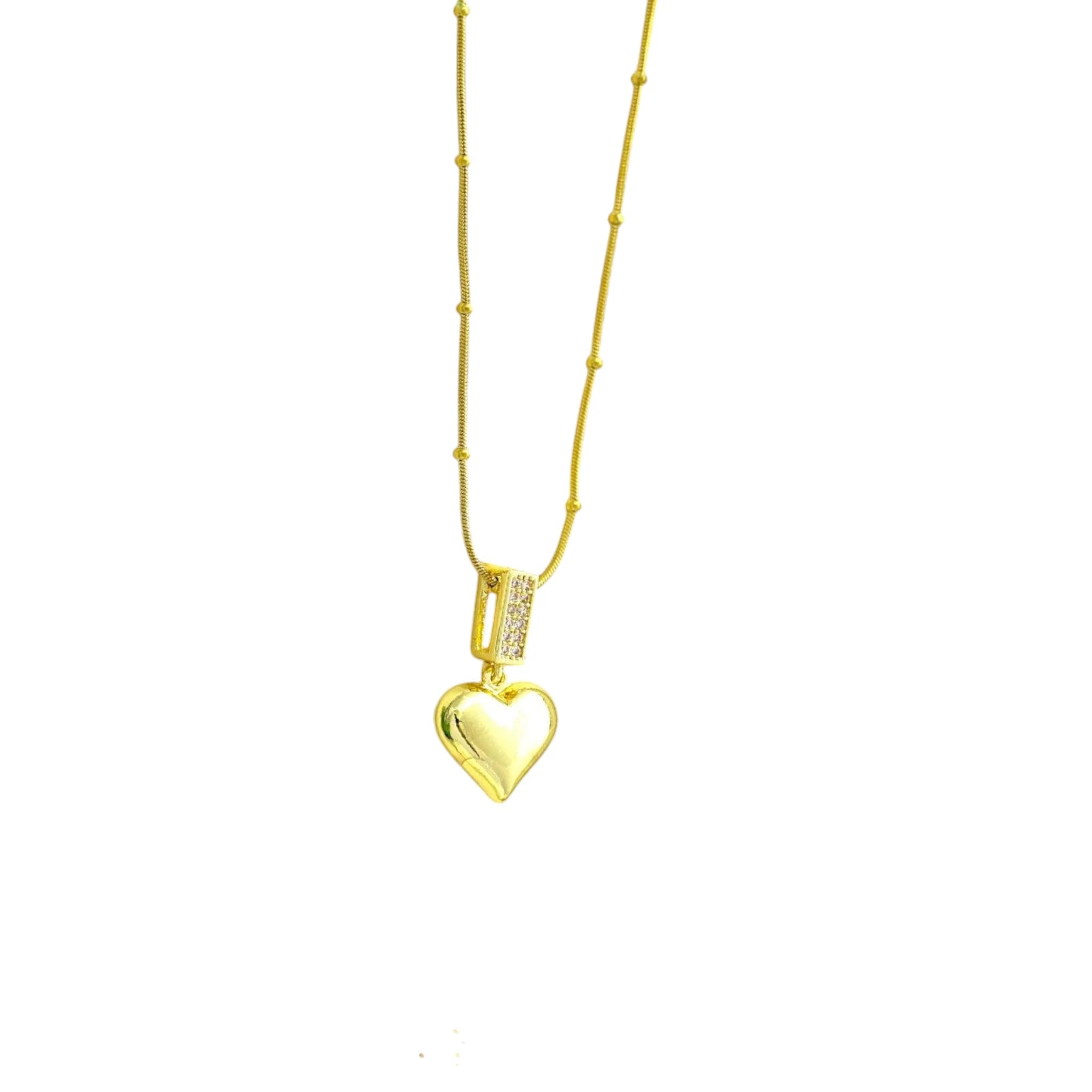 Gold Heart Crystal Necklace