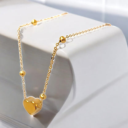 Gold Heart Loose Bracelet