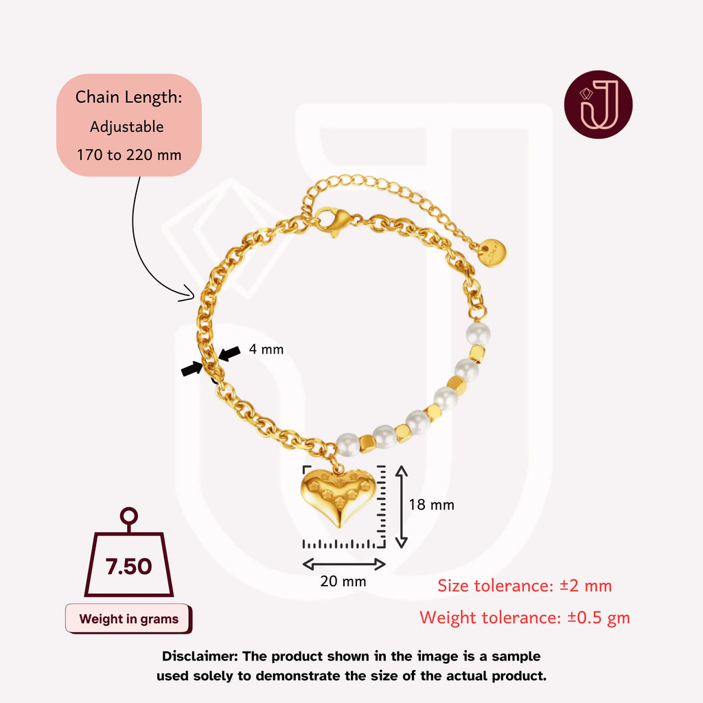 Bracelet with dimensions and weight details.