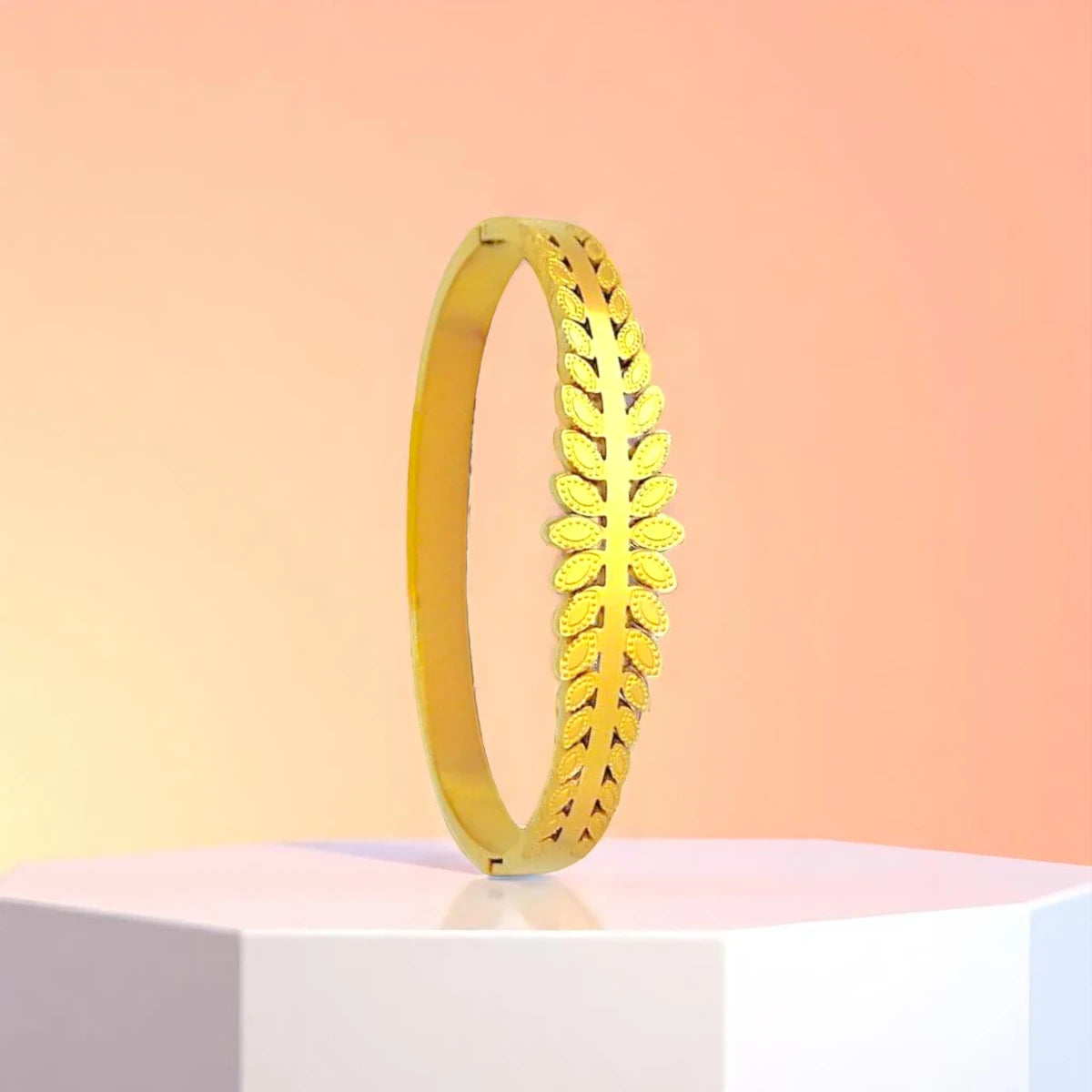 Bracelet set against a soft gradient background.