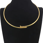 Gold Nail Choker Necklace