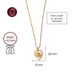 Gold Rose Heart Necklace