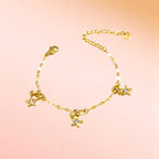 Bracelet on a color gradient of peach tones background.