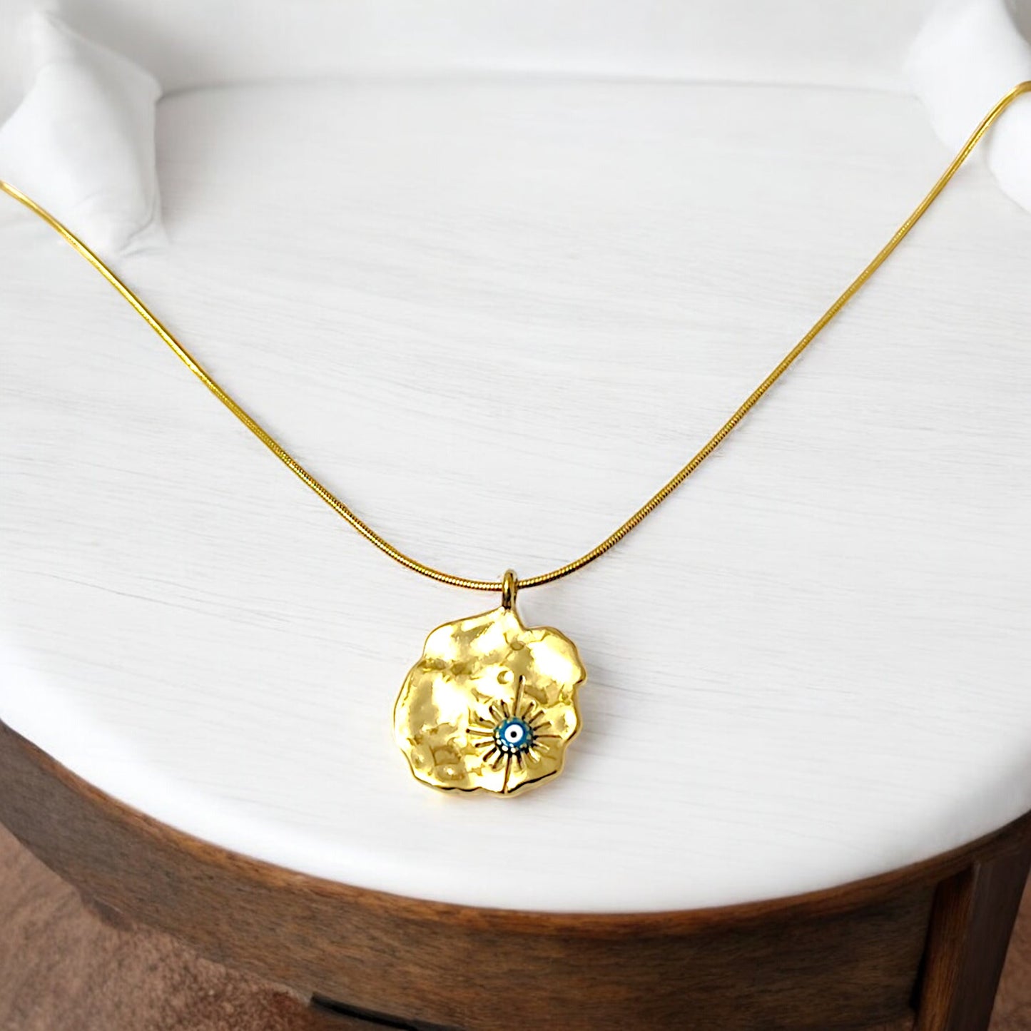 Gold Sunburst Pendant Necklace