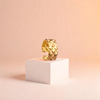 Gold Textured Adjustable Ring