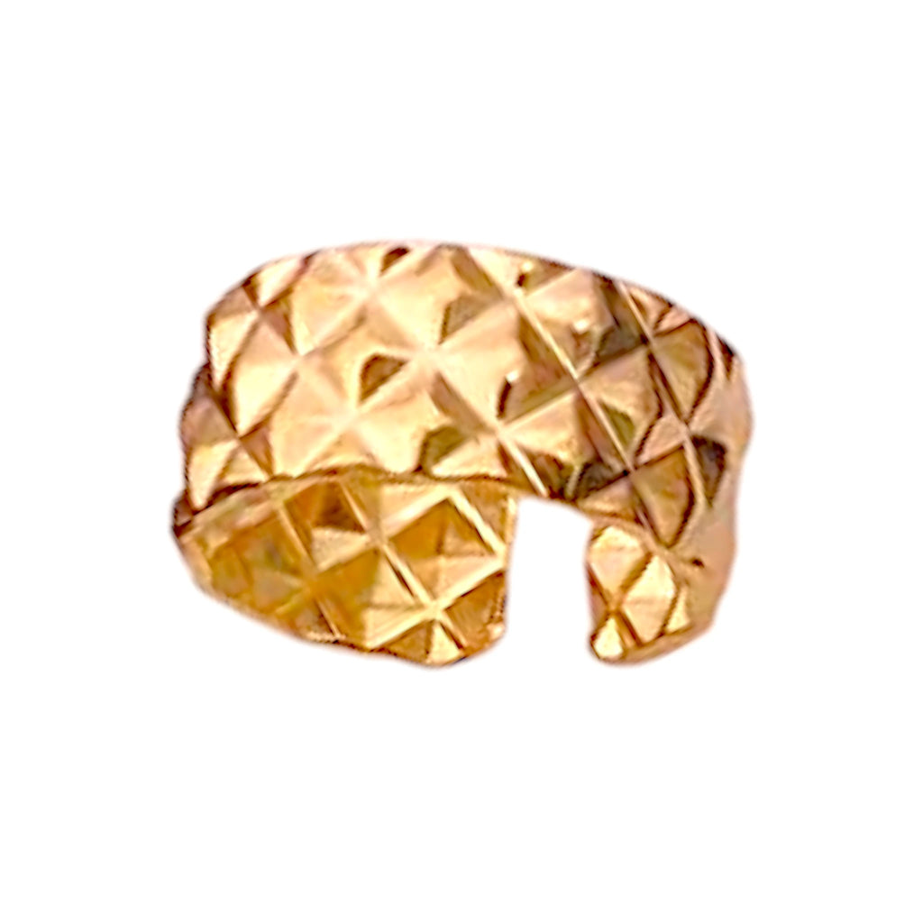 Gold Textured Adjustable Ring