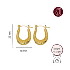 Gold Twisted U Hoop Earrings