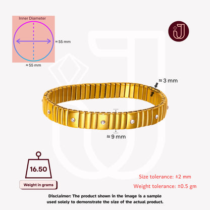 Bracelet with dimensions and weight details.