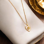 Gold Rose Heart Necklace