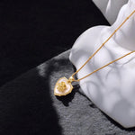 Gold Rose Heart Necklace