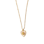 Gold Rose Heart Necklace