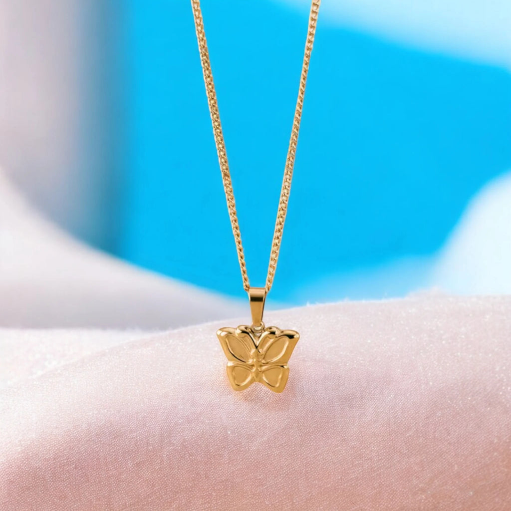 Golden Butterfly Pendant Necklace