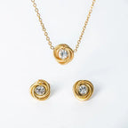 Golden Entwine — 18K Gold-Finish Cubic Zirconia Knot Set