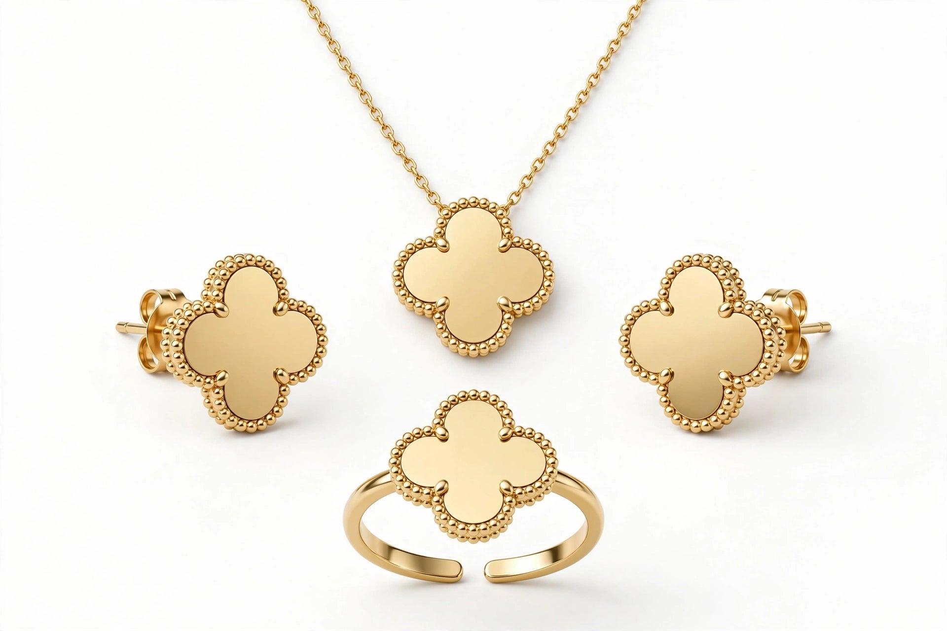 Golden Muse | Gold Clover Jewelry Set