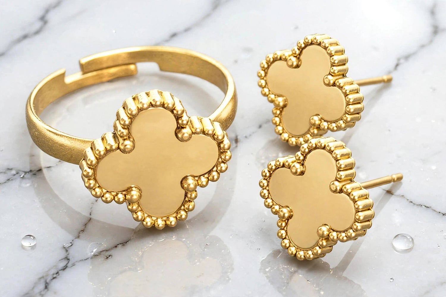 Golden Muse | Gold Clover Jewelry Set