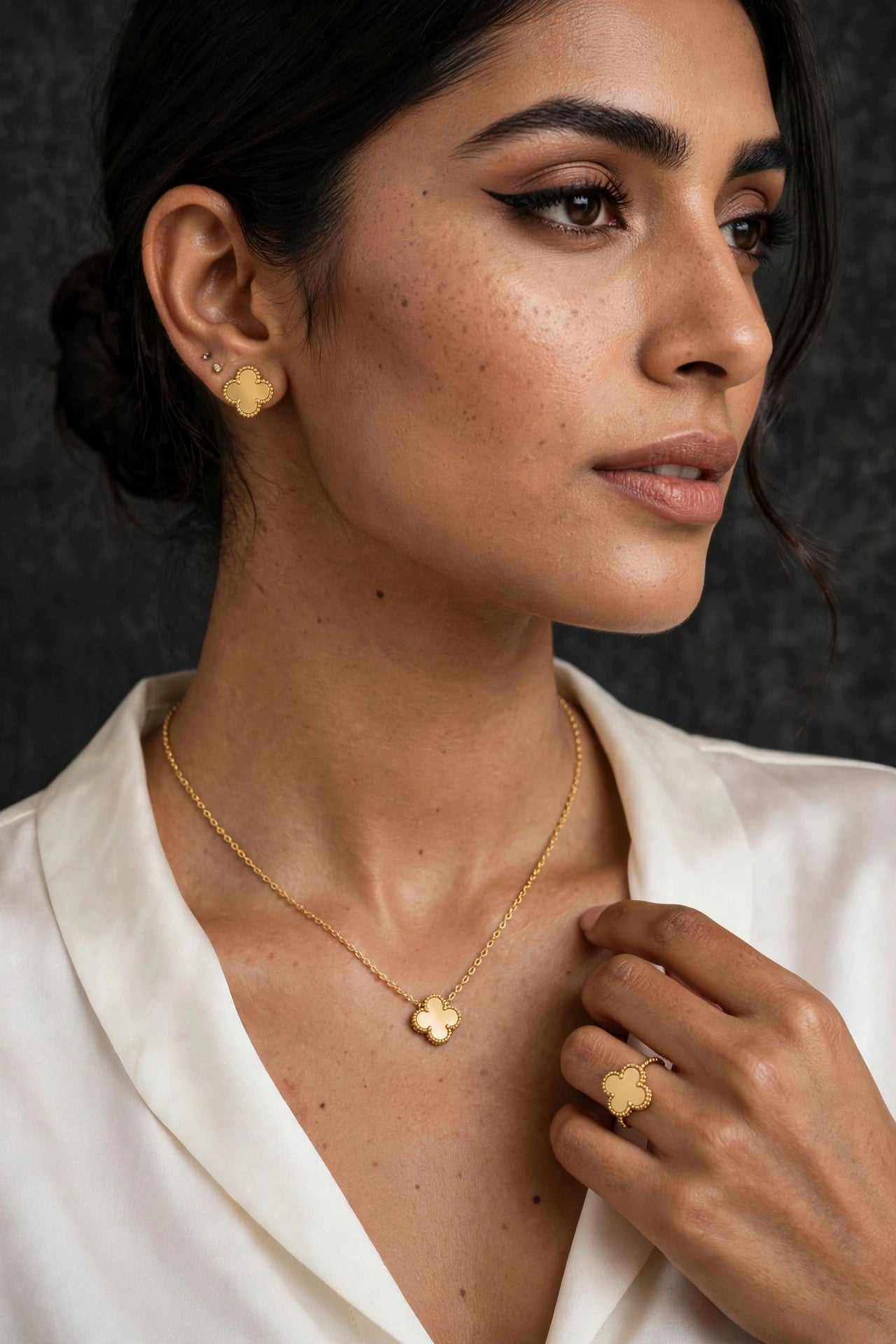Golden Muse | Gold Clover Jewelry Set