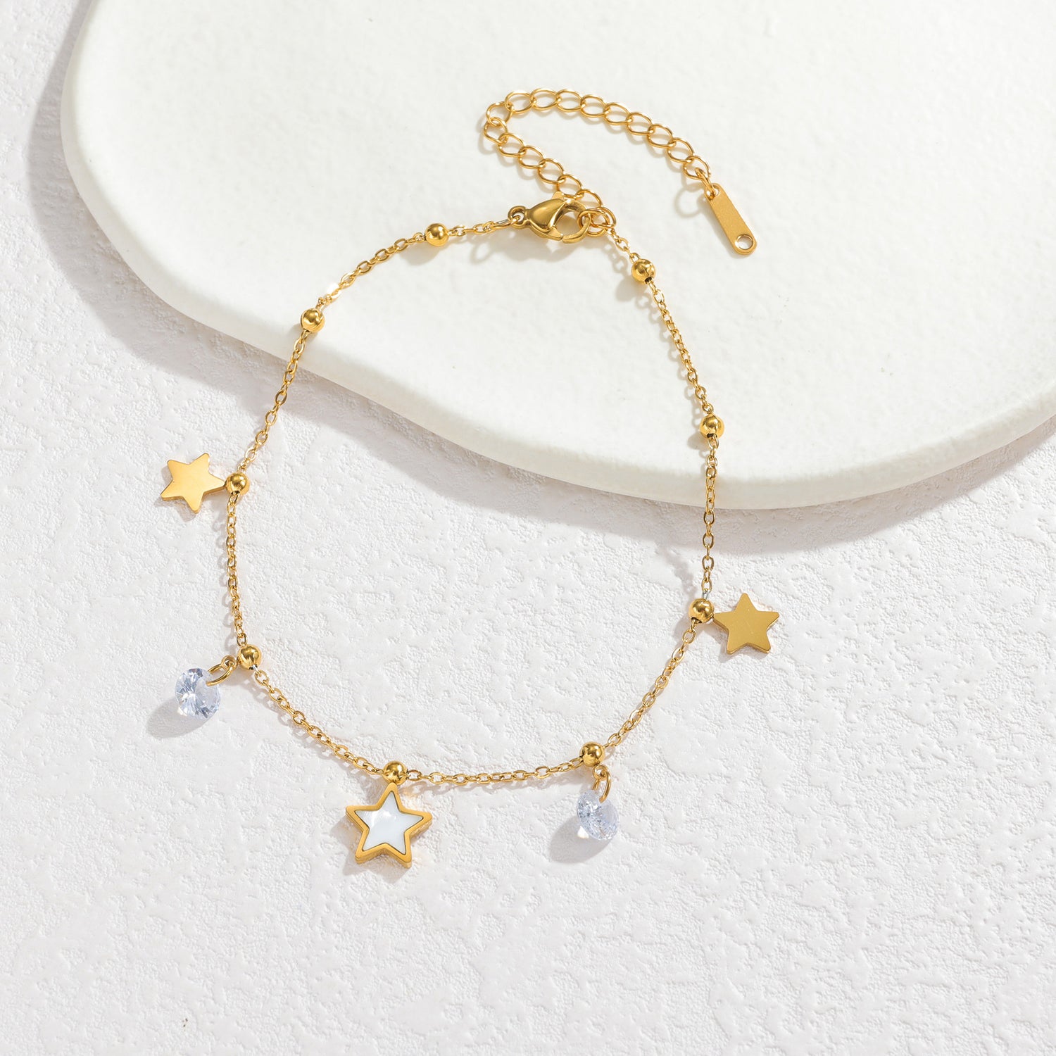 Golden Orbit | Star Crystal Charm Anklet