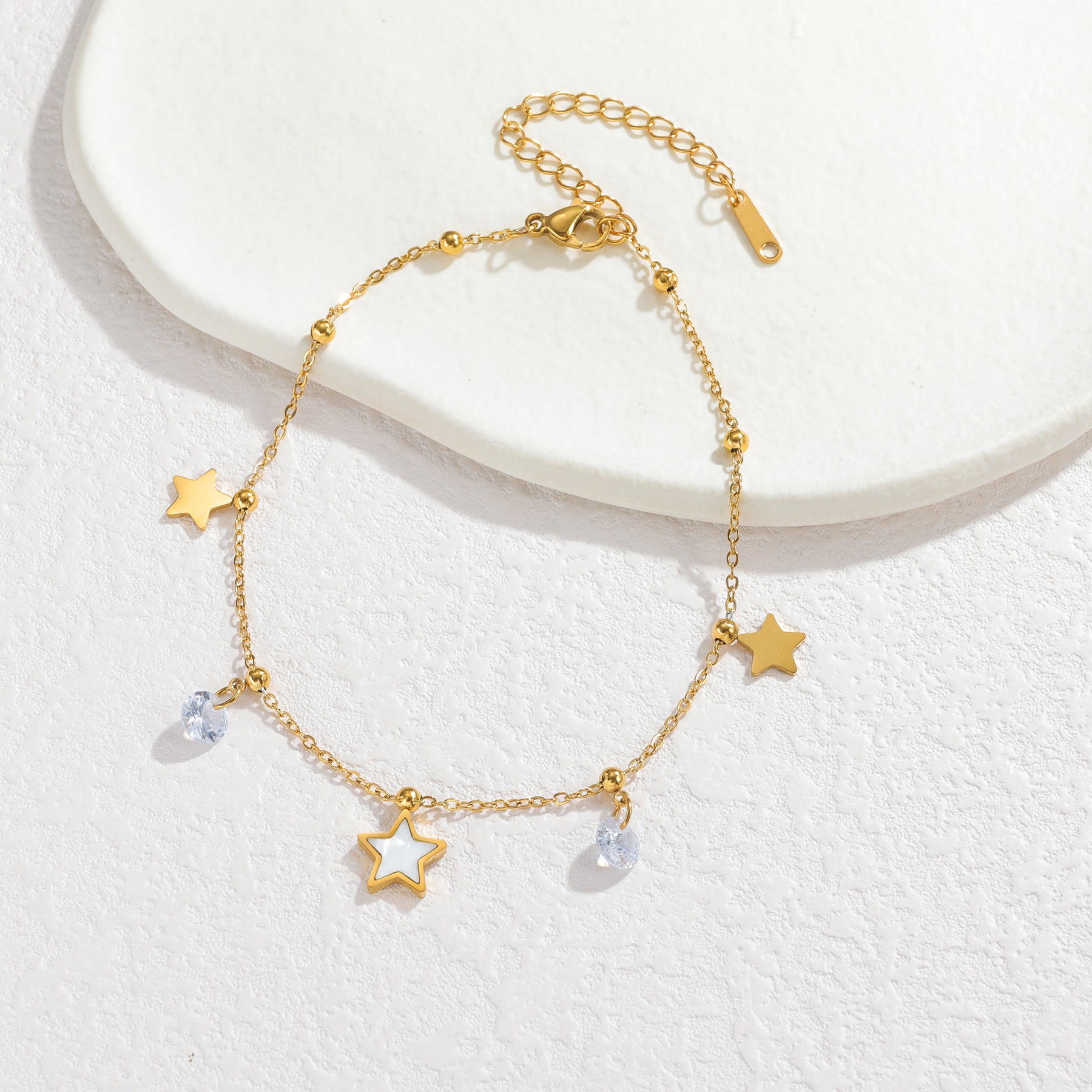 Golden Orbit | Star Crystal Charm Anklet