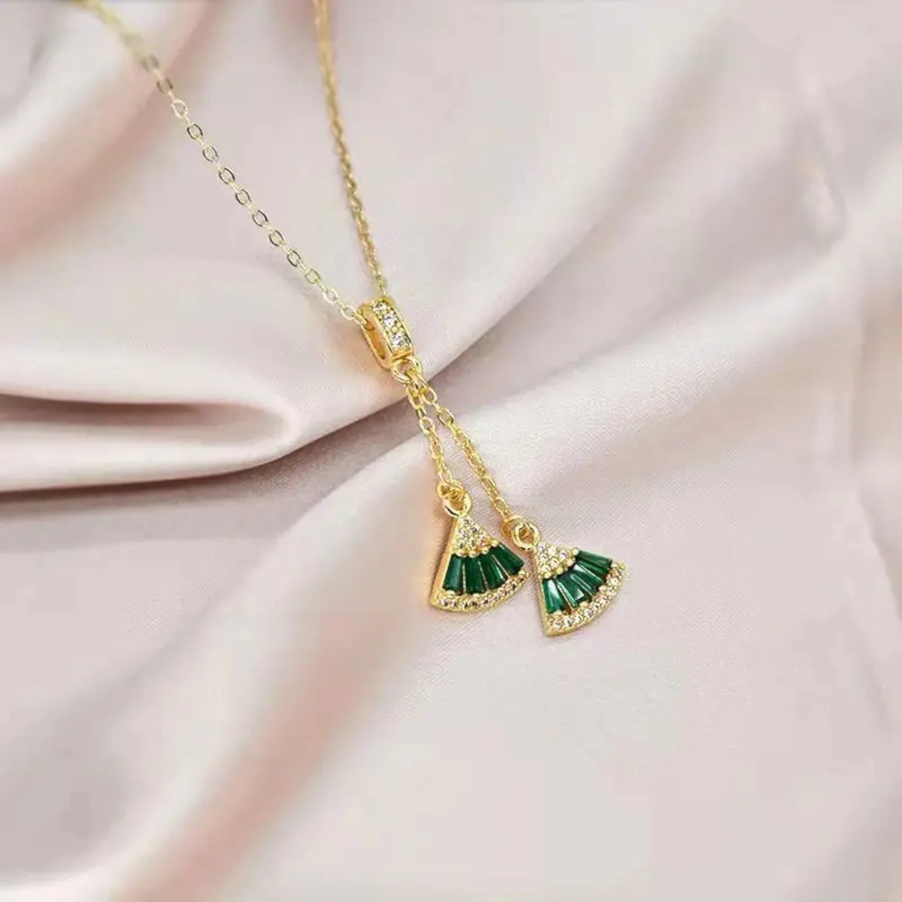 Necklace on a light toned Silk Cloth