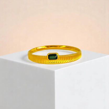 Green Gemstone Gold Bracelet