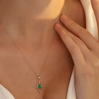 Green Stone Sunburst Necklace